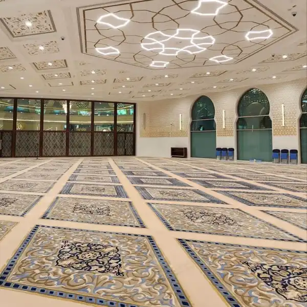 Mosque Carpet 18 Beige Geometric carpet for Al Maryah Island mosque