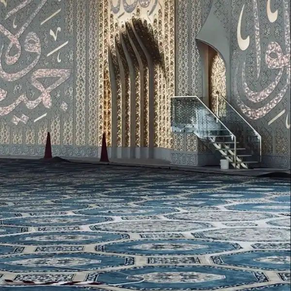 Mosque Carpet 32 Blue Geometric carpet for Al Reem Island mosque
