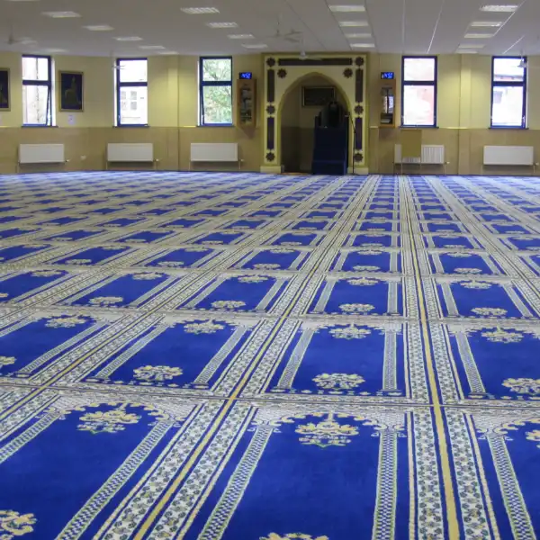 Mosque Carpet 31 Blue Striped carpet for Khalifa City mosque