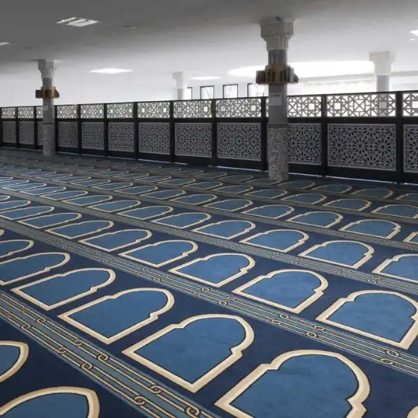 Mosque Carpet 15 Navy Blue Arch Patterned carpet in Khalifa City mosque