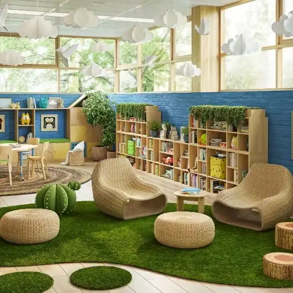 Indoor artificial grass carpet for preschool in Khalifa City